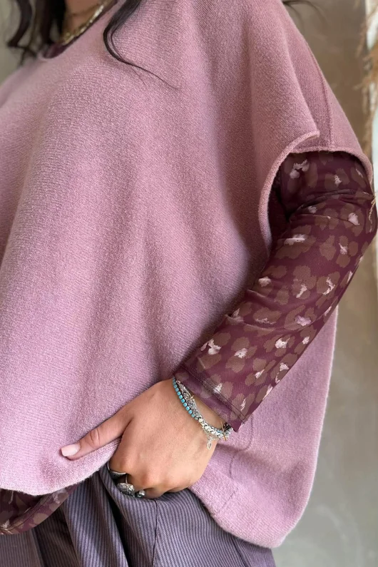 Bobby Mesh Layering Top Sana Leopard Aubergine
